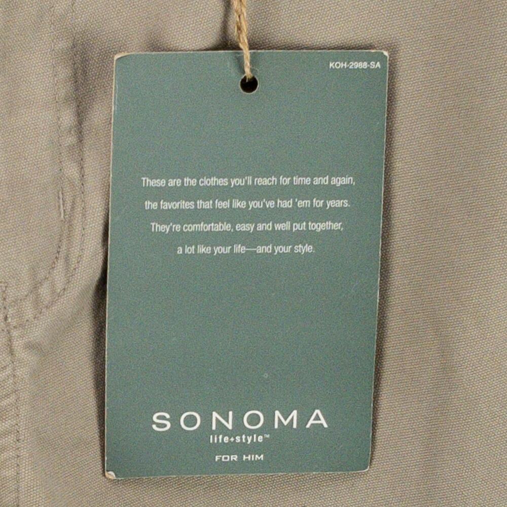 Sonoma Canas Cargo Shorts Men's 32x10 Relaxed Fit Bermuda Khaki Enzyme-Wash - Picture 4 of 11